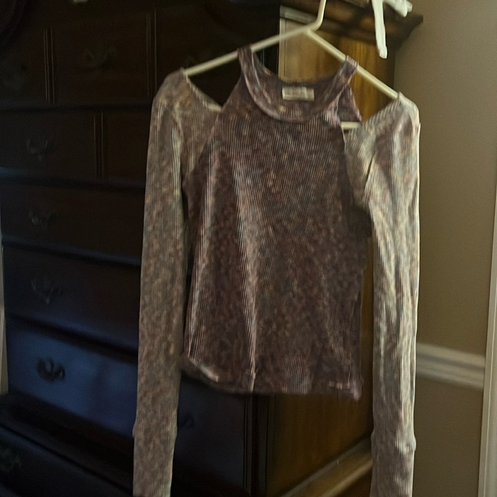 We The Free multi color cut out top